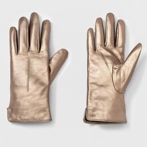 a new day women's leather tech touch gloves gold